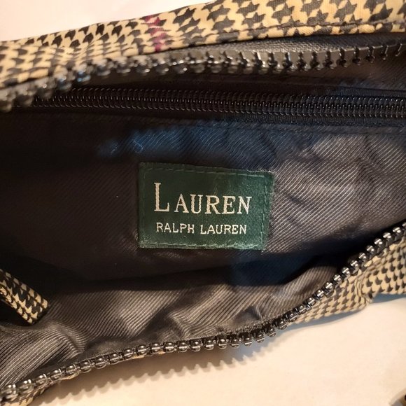 Ralph Lauren Purse Light weight Vegan Houndstooth satchel bag strap buckle - Picture 4 of 12